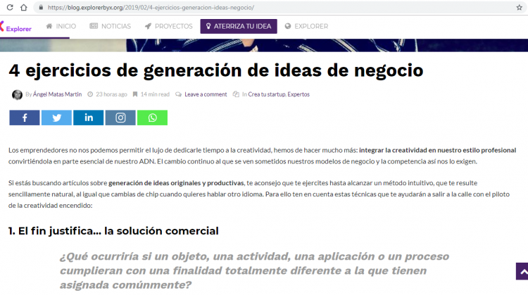 Ejercicios creativos para generar Ideas